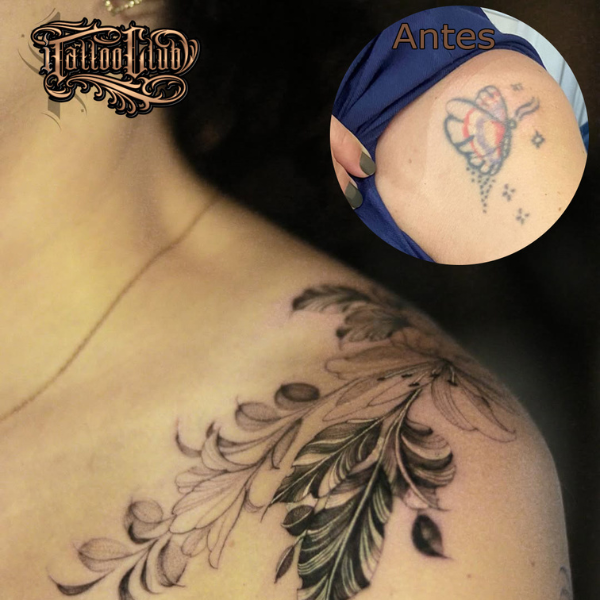 Cobertura de tattoo delicada feita em São Paulo