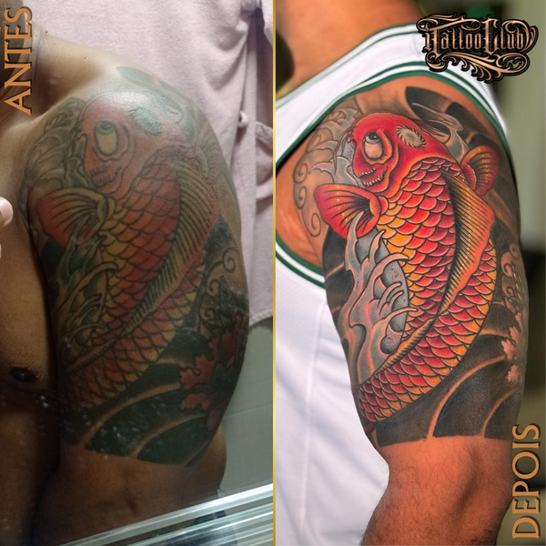 Cobertura de tatuagem realizada no iTattooclub